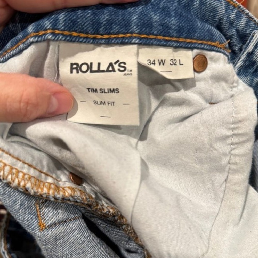 ROLLA'S Tim Slims Jeans Light Wash Denim Slim Fit Jeans 34x32 - Picture 2 of 6